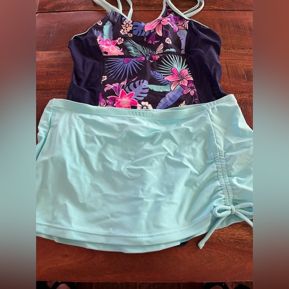 Floral Kids One Piece Swimsuit - Picture 2 of 4